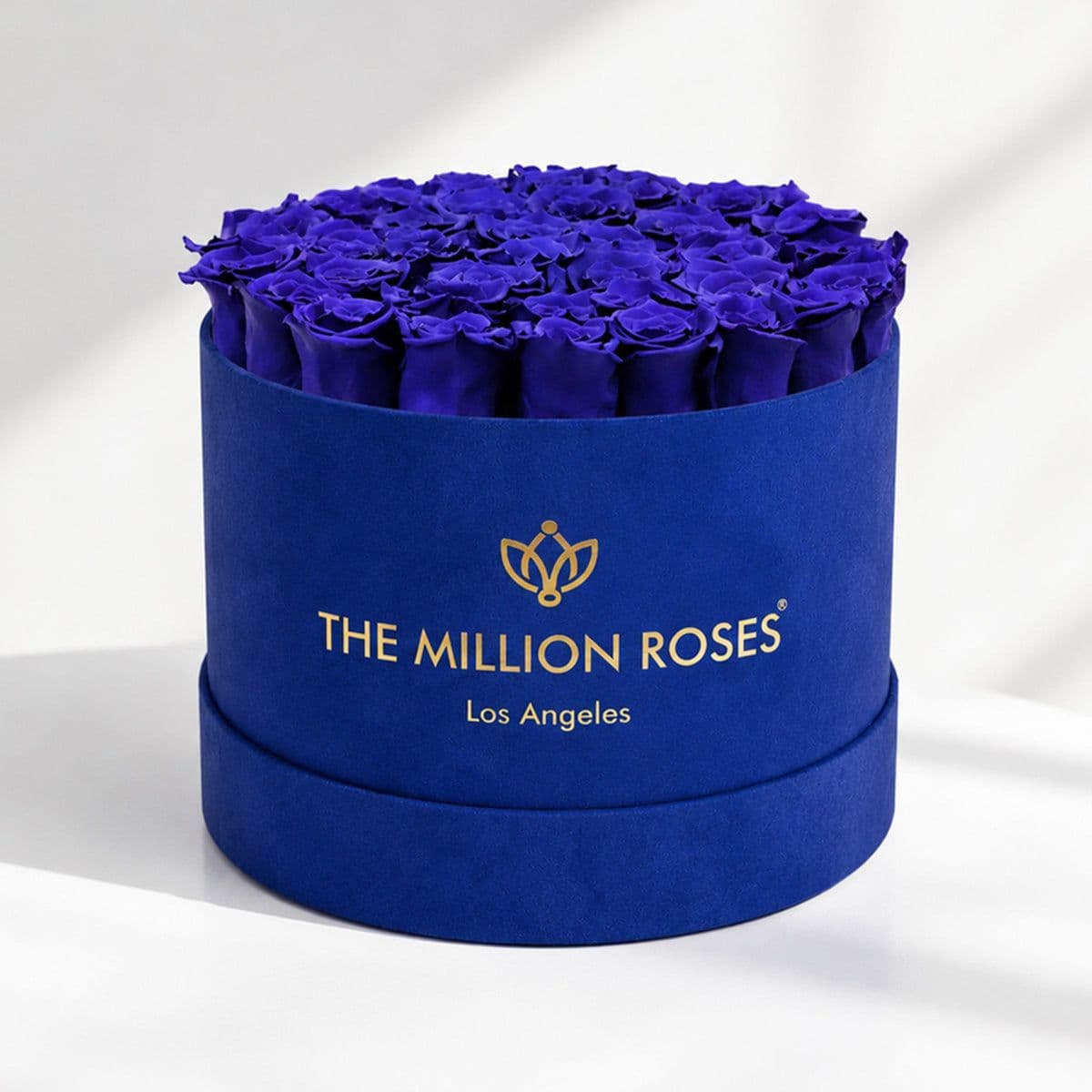 The Parisian Square Hatbox with Royal Blue Roses